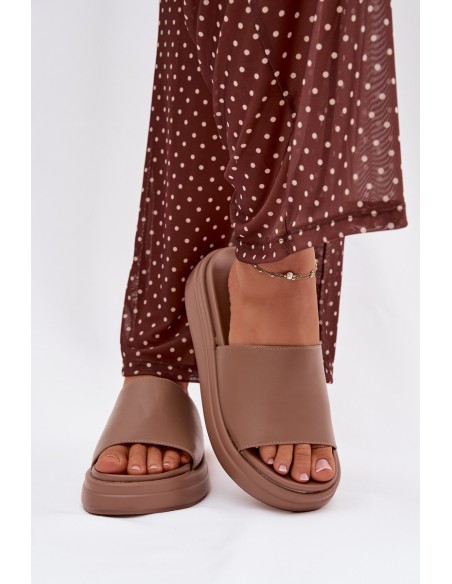 Women's Platform Slides Dark Beige Tanelisse