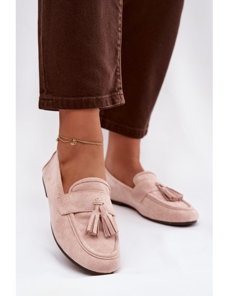 Moteriški plokščiapadžiai mokasinai su kutais šviesiai rožinės spalvos „Marilisse“