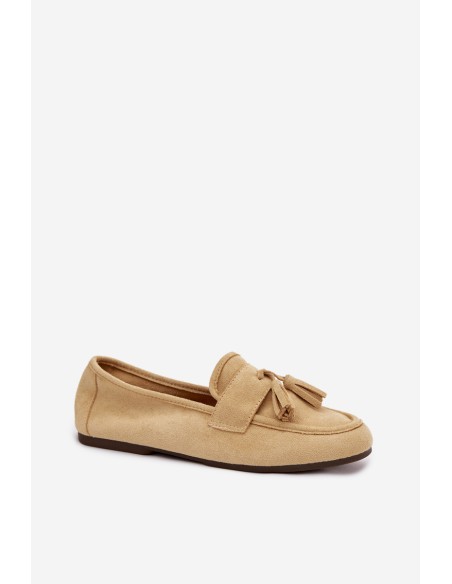 Moteriški plokščiapadžiai mokasinai su kutais, geltoni „Marilisse“