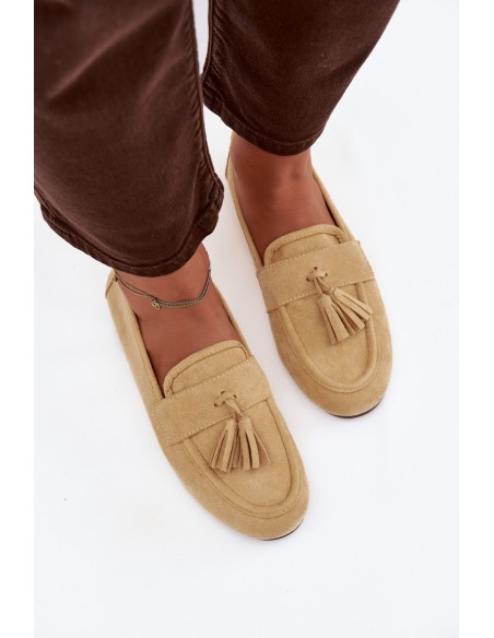 Women's Flat Loafers with Fringes Yellow Marilisse