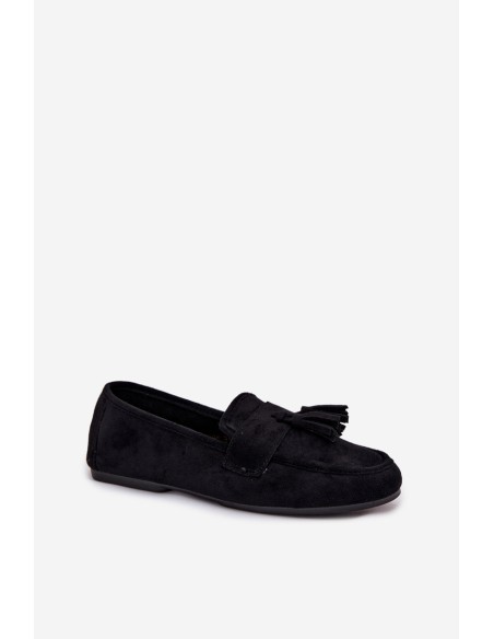 Women's Flat Loafers with Fringes Black Marilisse