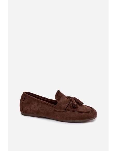 Women's Flat Loafers with Fringes Chocolate Marilisse