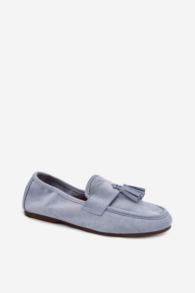 Women's Flat Loafers with Fringes Blue Marilisse 2