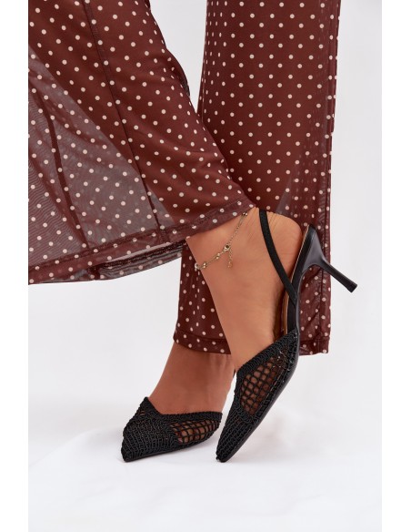 Austos basutės su kulnu juodos Hanelis