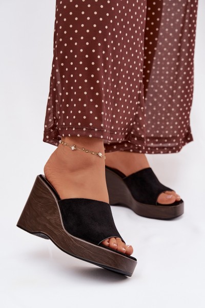 Women's Platform Flip Flops Black Ravelia