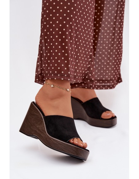 Women's Platform Flip Flops Black Ravelia