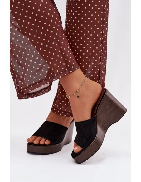 Women's Platform Flip Flops Black Ravelia