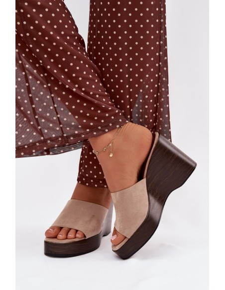 Women's Wedge Sandals Beżowe Ravelia