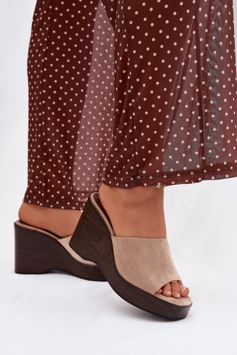 Women's Wedge Sandals Beżowe Ravelia