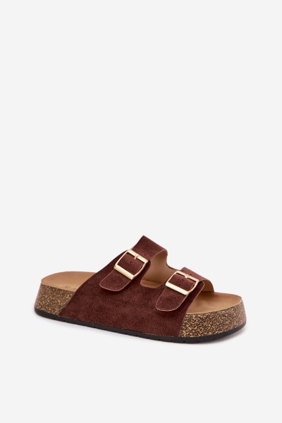 Women's Slippers on Cork Platform with Gold Clamps Tovessa 2