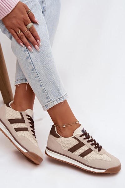 Soretta Women's Beige Sports Sneakers