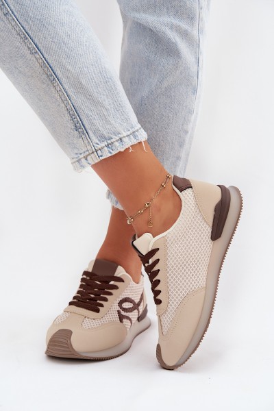 Tarlisse Women's Beige-Brown Sneakers