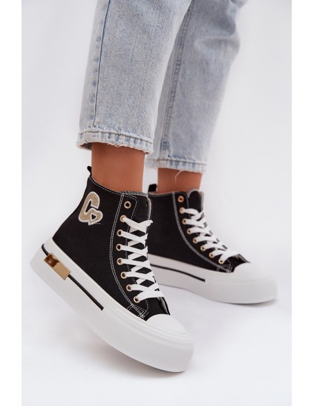 Moteriški platforminiai sportbačiai juodos spalvos Meloria