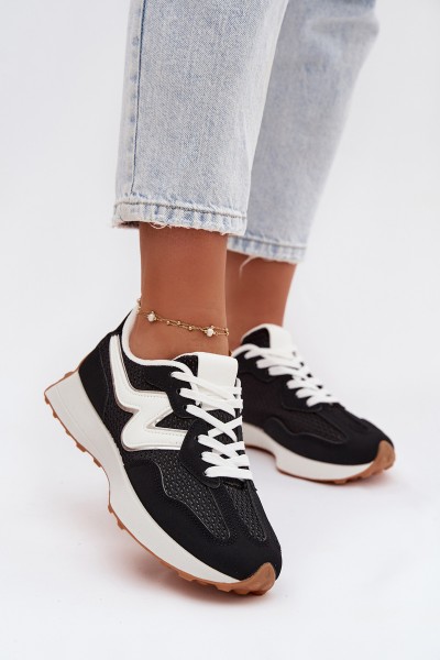 Women's Black Platform Sneakers Janelora