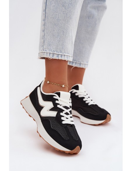 Women's Black Platform Sneakers Janelora