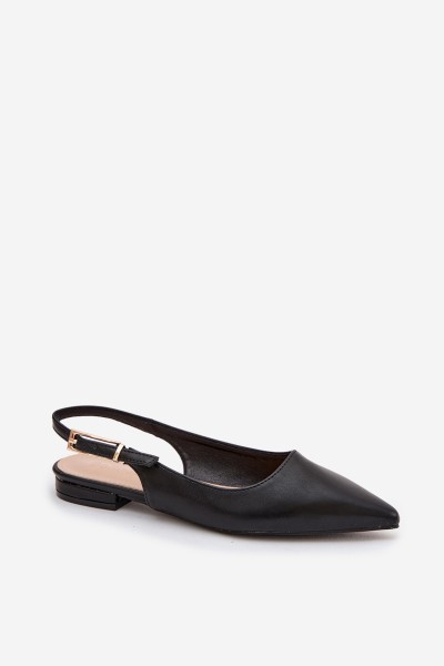 Iverelle Black Ballerinas with Gold Buckle 2