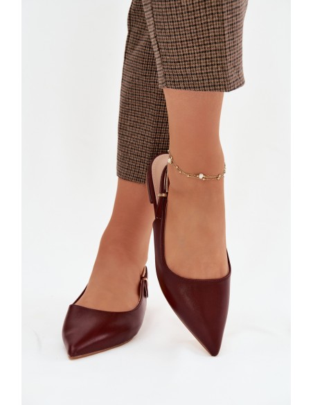 Iverelle bordo spalvos balerinos su auksine sagtimi