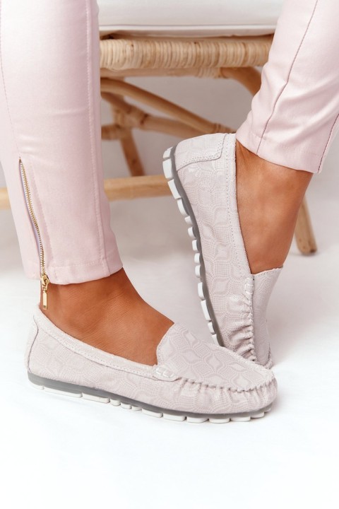 Women s Leather Loafers RIO FLORE Eco-Friendly Beige