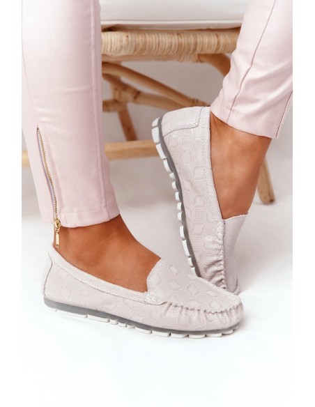 Women s Leather Loafers RIO FLORE Eco-Friendly Beige