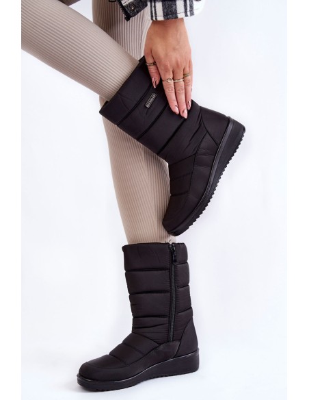 Warm Wedge Snow Boots Black Calena