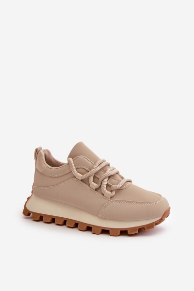 Sports Shoes Sneakers On Platform Made Of Eco Leather Beige Riadella 2