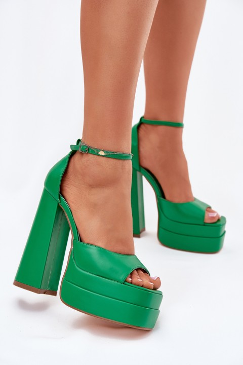 Women's Sandals On Heels And Platform Green Beloria