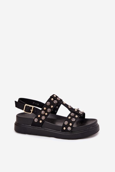Embellished Women's Platform Sandals Black Mailisa 2