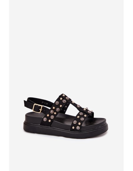 Embellished Women's Platform Sandals Black Mailisa