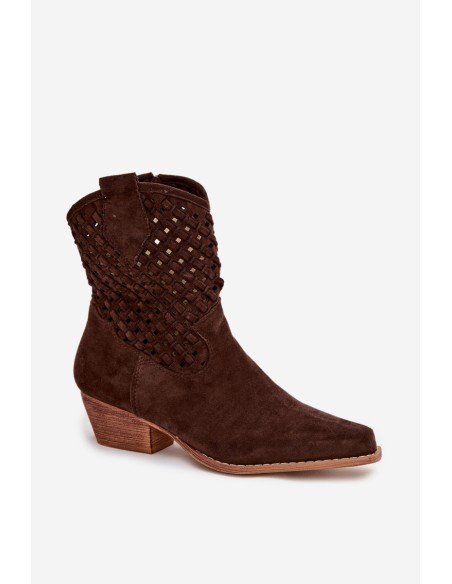 Women's Openwork Heeled Chocolate Ferissa