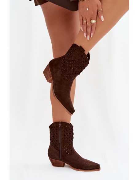 Women's Openwork Heeled Chocolate Ferissa