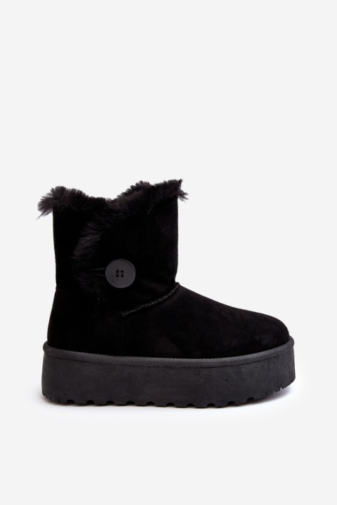 Women's Platform Snow Boots with Fur Black Wikasem