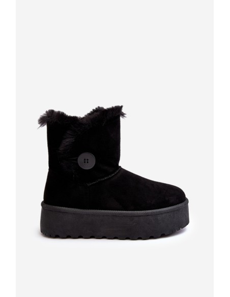 Women's Platform Snow Boots with Fur Black Wikasem