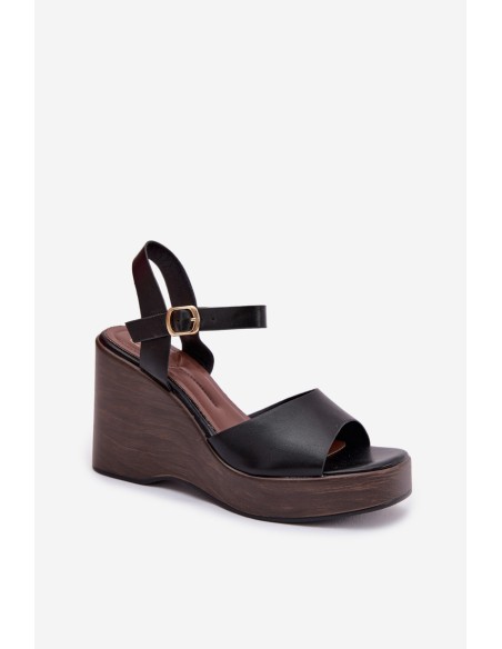 Women's Platform Sandals Eco Leather Black Parilisse