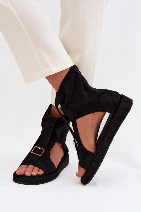 Women's Sandals With Upper Black Coralya