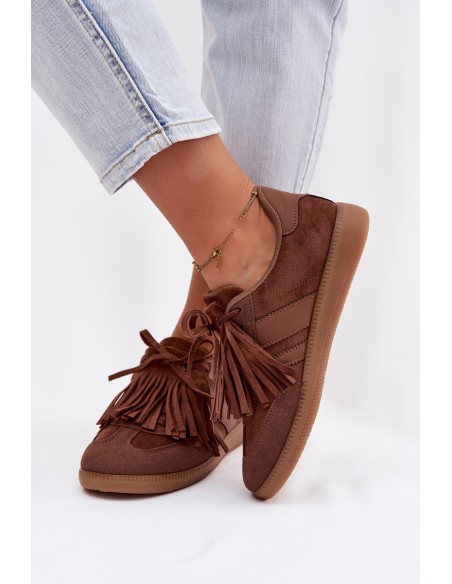 Women's Sneakers With Fringes Brown Dorivelle