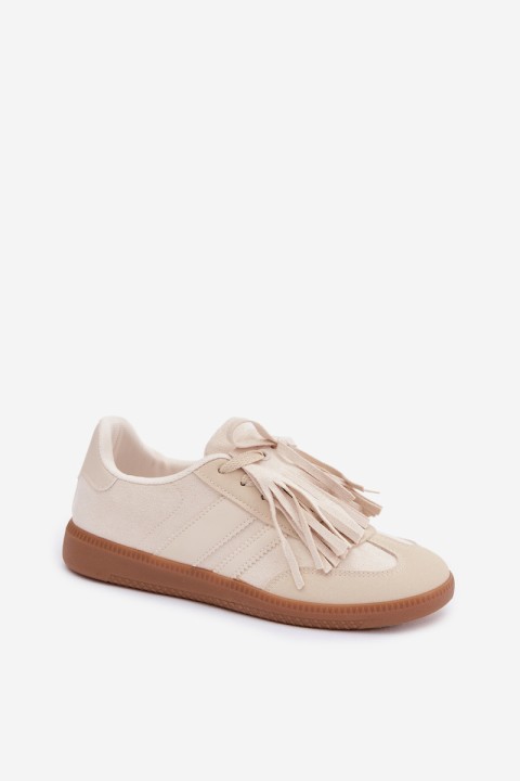 Women's Sneakers With Fringes Beige Dorivelle