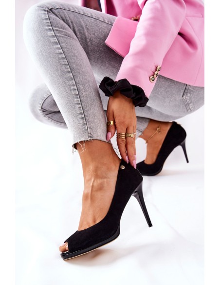 Zomšiniai aukštakulniai Monnari 0490-020 juodi