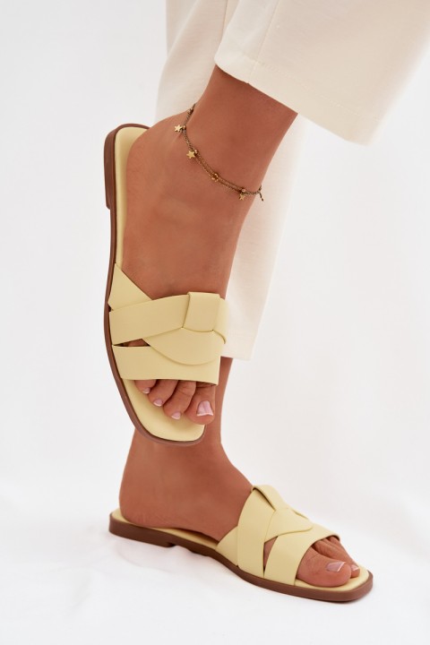 Women's Flat Yellow Strappy Sandals Marissae