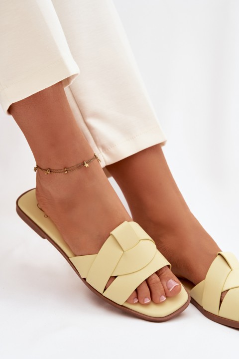 Women's Flat Yellow Strappy Sandals Marissae