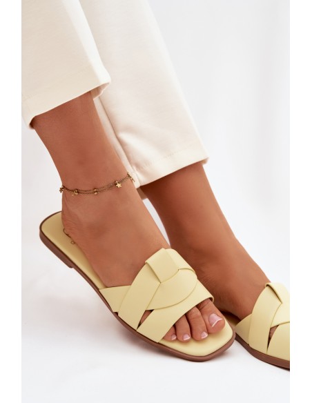 Women's Flat Yellow Strappy Sandals Marissae