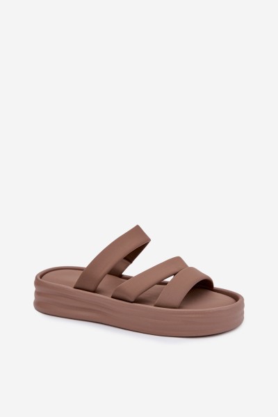 Material Women's Platform Sandals With Straps Khaki Liorine 2