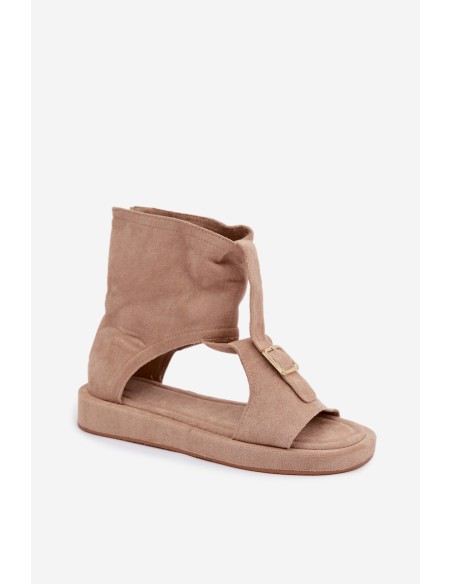 Women's High-Top Dark Beige Coralya Sandals