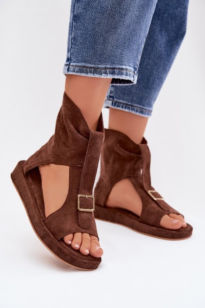 Women's Sandals With Ankle Strap Chocolate Coralya
