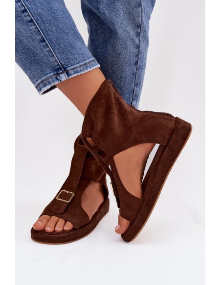 Women's Sandals With Ankle Strap Chocolate Coralya