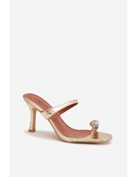 Women's High Heel Sandals With Decorative Detail Gold Lorissa