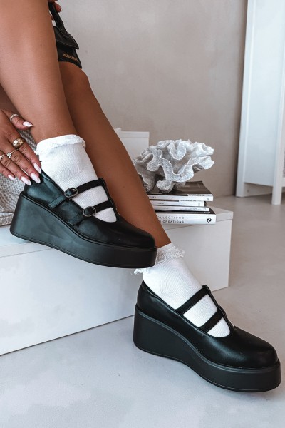 Women's Platform Shoes With Straps Black Jesivelle