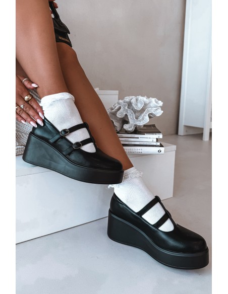 Women's Platform Shoes With Straps Black Jesivelle