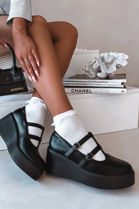 Women's Platform Shoes With Straps Black Jesivelle