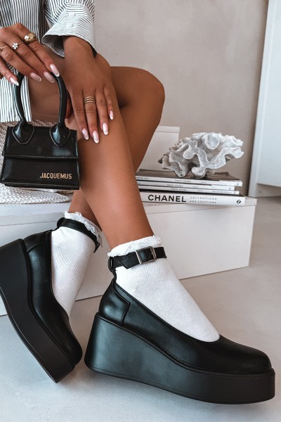 Women's Platform Shoes with Strap Black Belvissa