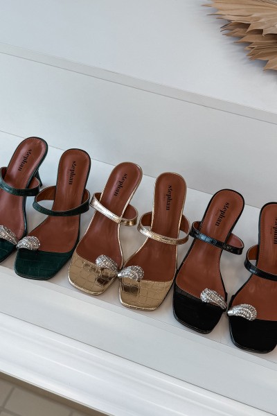 Women's High Heel Sandals With Decorative Detail Black Lorissa 2